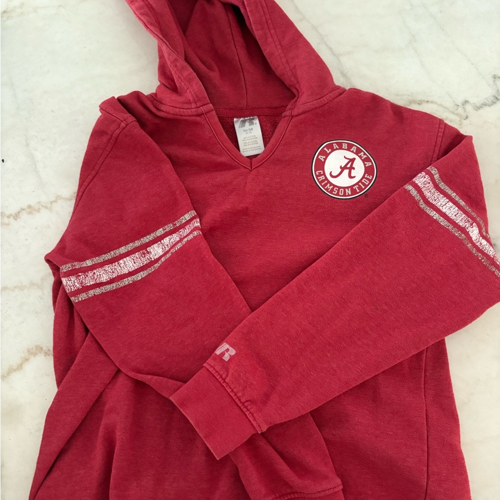 Alabama Crimson Tide Russell Athletic Red Hoodie with Logo